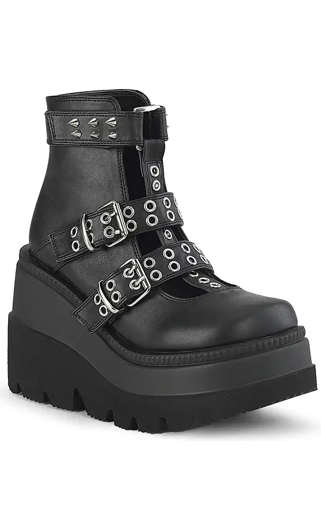 SHAKER-62 Black Ankle Boots-Demonia-Tragic Beautiful