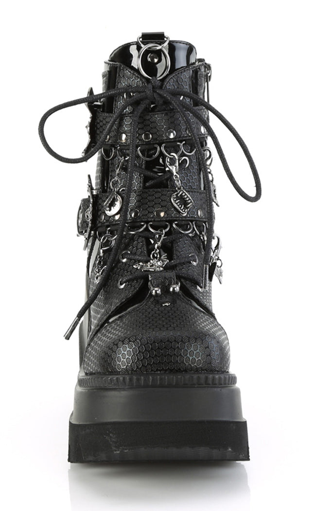 SHAKER-66 Black Bat Platform Ankle Boots-Demonia-Tragic Beautiful