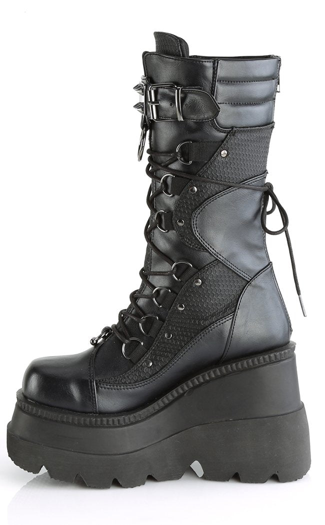 SHAKER-70 Blk Vegan Leather Boots-Demonia-Tragic Beautiful