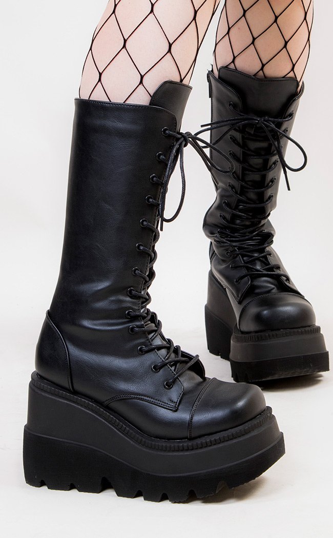 Shaker-72 Wedge Platform Boot-Demonia-Tragic Beautiful