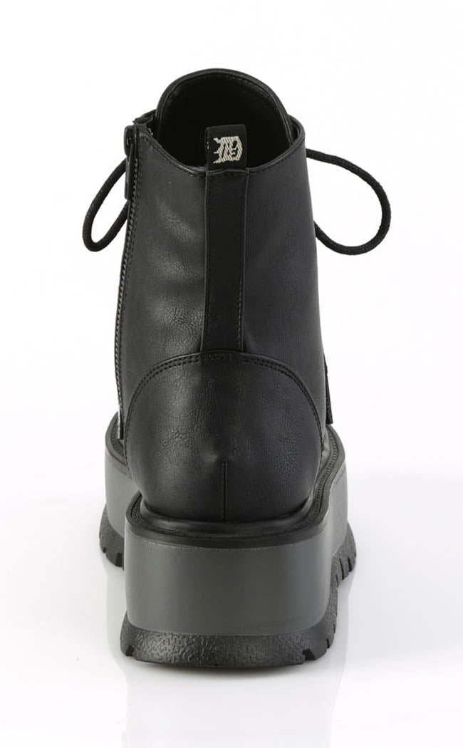 SLACKER-55 Black Vegan Ankle Boots-Demonia-Tragic Beautiful