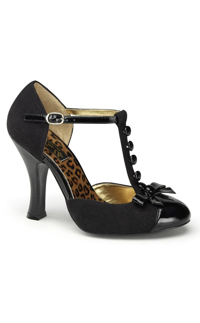 SMITTEN-10 Blk M. Suede-Blk Pat Heels (Au Stock)-Pin Up Couture-Tragic Beautiful