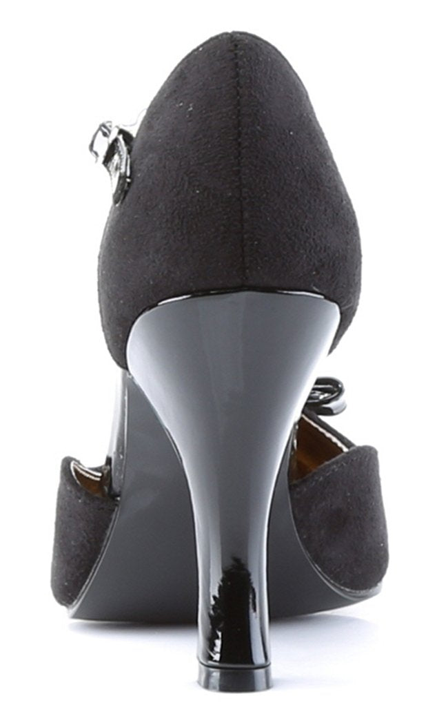 SMITTEN-10 Blk M. Suede-Blk Pat Heels-Pin Up Couture-Tragic Beautiful