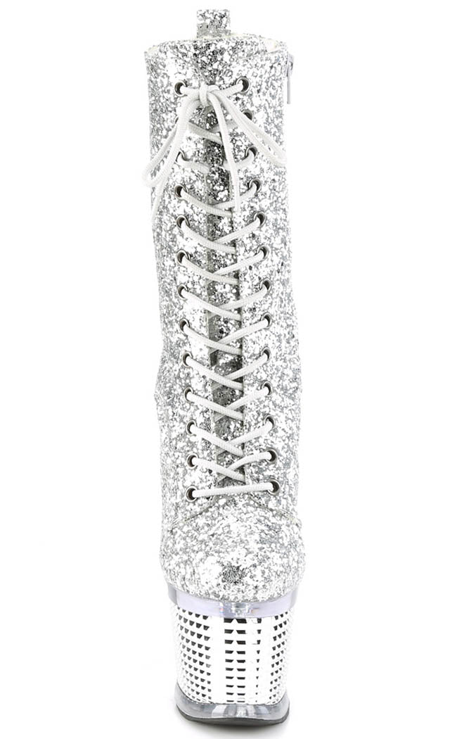 SPECTATOR-1040G Silver Glitter Ankle Boots-Pleaser-Tragic Beautiful