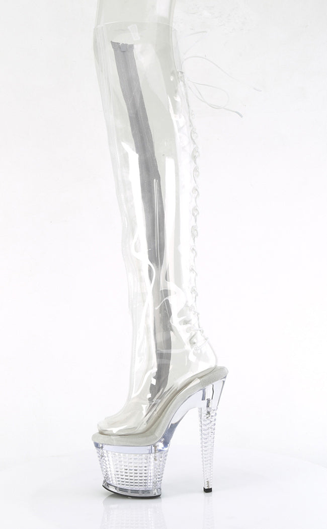 SPECTATOR-3019C Clear Thigh High Boots-Pleaser-Tragic Beautiful