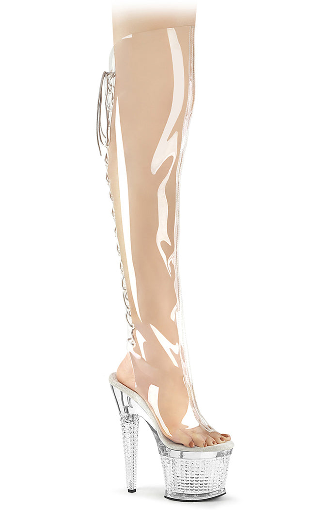 SPECTATOR-3019C Clear Thigh High Boots-Pleaser-Tragic Beautiful