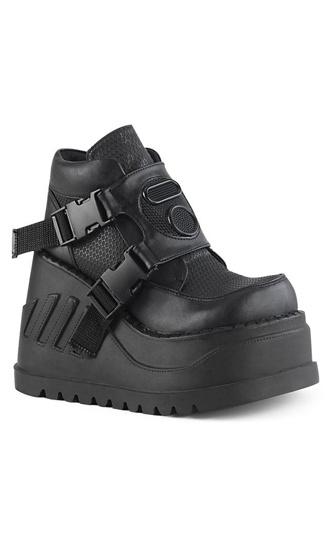 Demonia STOMP-15 Black Platform Sneakers | Gothic Shoes Australia