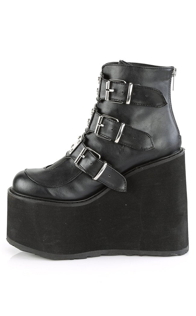 SWING-105 Black Matte Boots-Demonia-Tragic Beautiful