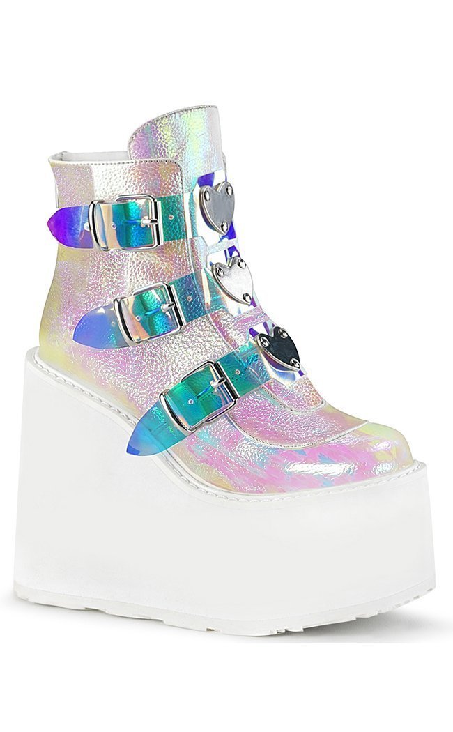 SWING-105 Pearl Iridescent Boots (Au Stock)-Demonia-Tragic Beautiful