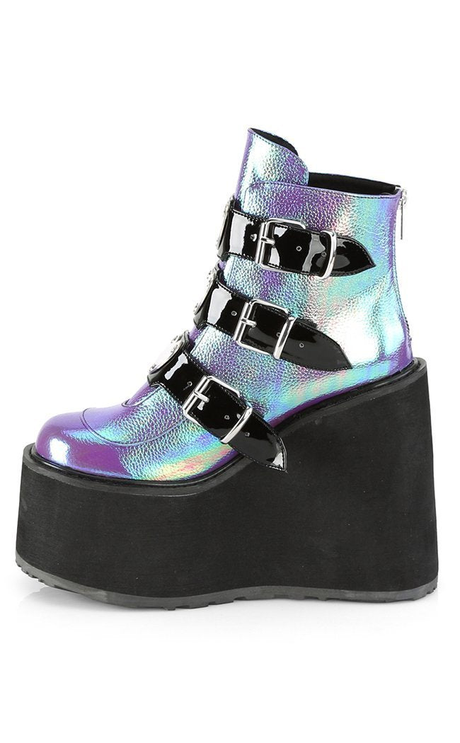 SWING-105 Purple Iridescent Boots-Demonia-Tragic Beautiful