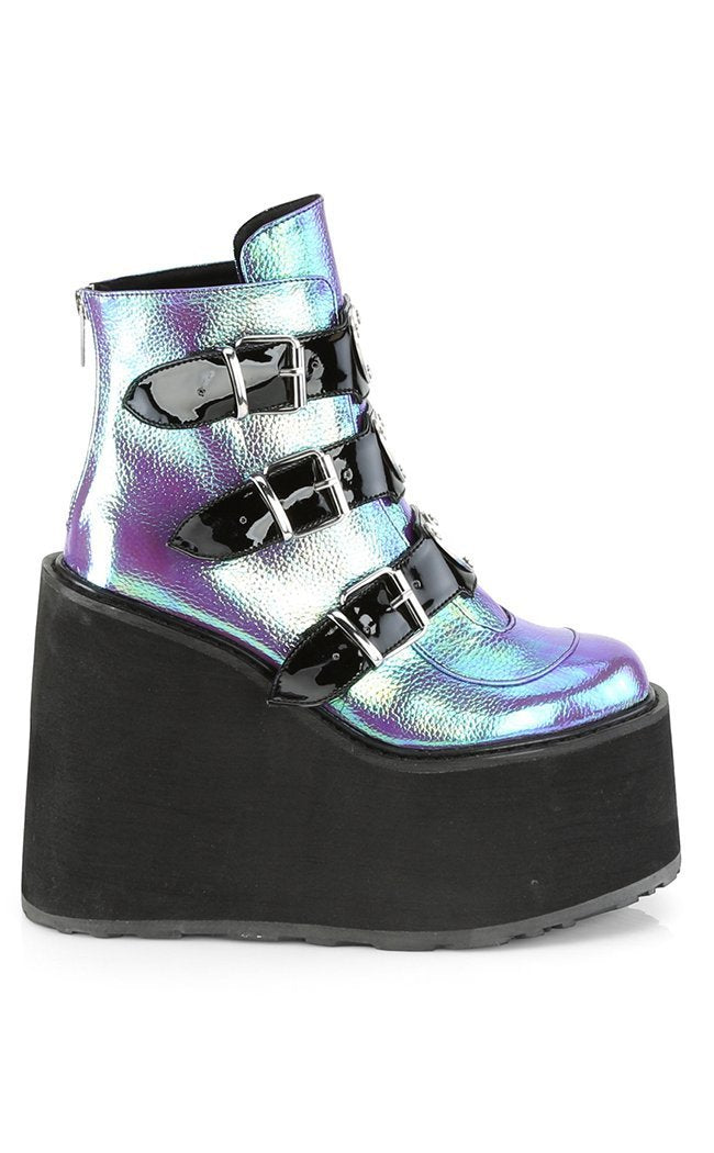 SWING-105 Purple Iridescent Boots-Demonia-Tragic Beautiful