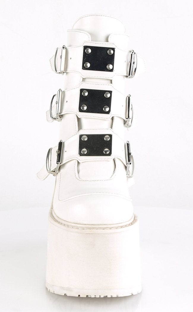 SWING-105 White Vegan Leather Boots-Demonia-Tragic Beautiful