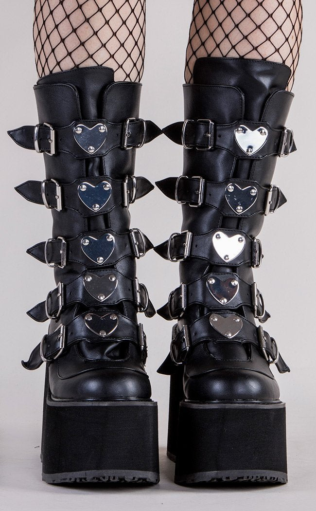 Demonia SWING-230 Black Vegan Mid-Calf Boots Gothic Shoes Australia