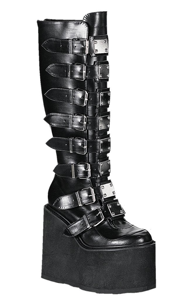 Demonia Swing-815 Matte Trinity Platform Boots (Au Stock)-Demonia-Tragic Beautiful