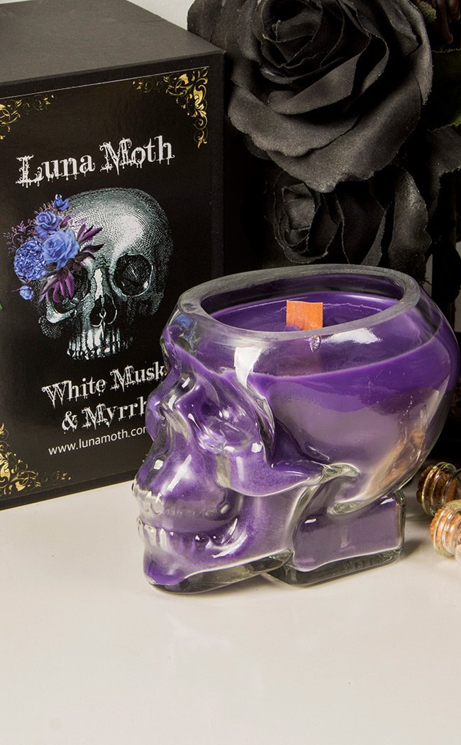 Skull Jar Candle | White Musk & Myrrh-Luna Moth-Tragic Beautiful