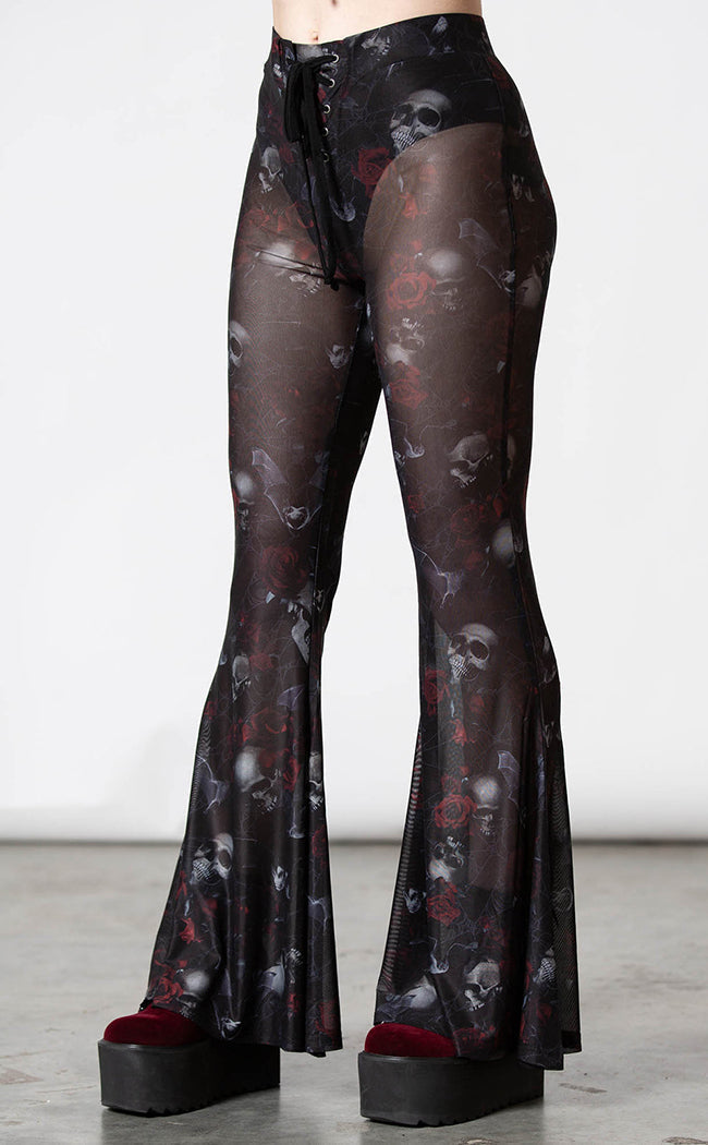 Spirala Mesh Bell Bottoms-Killstar-Tragic Beautiful