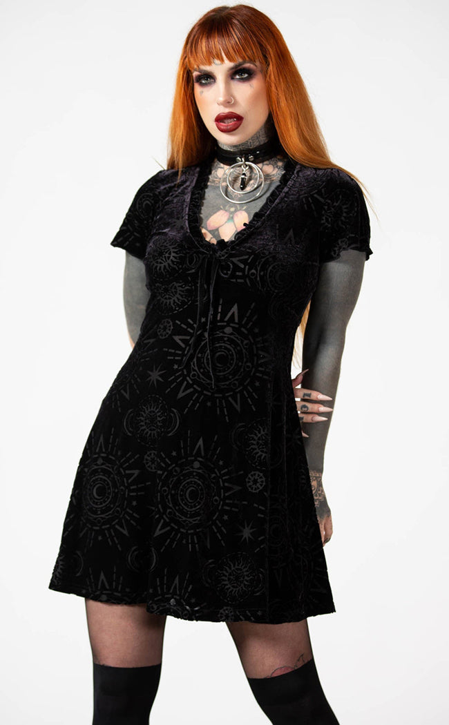 Spiritual Chant Burnout Dress-Killstar-Tragic Beautiful