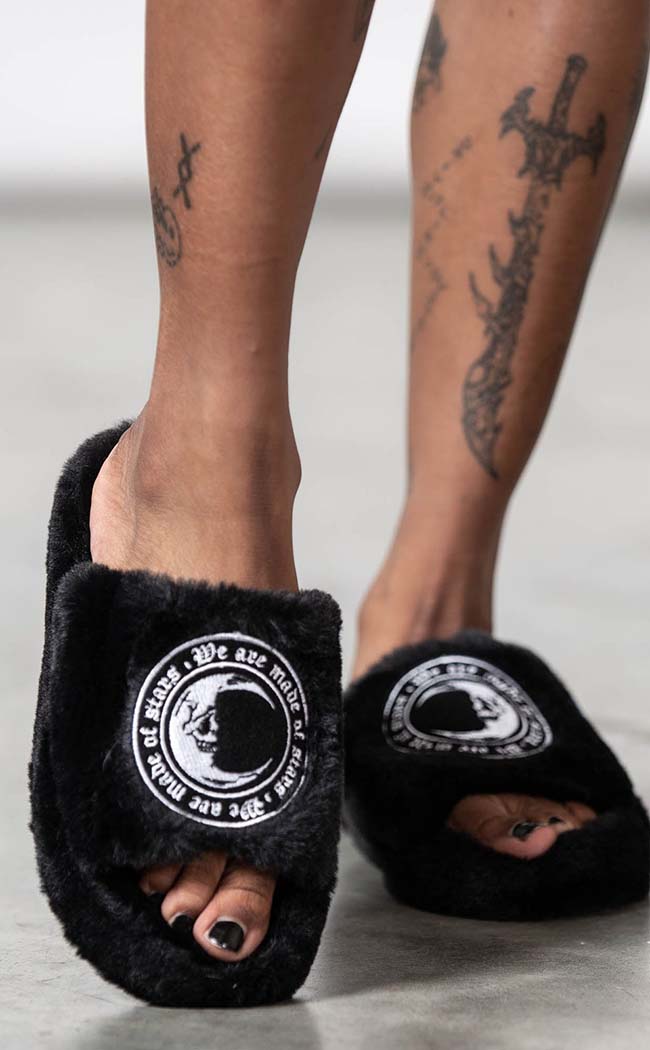 Starchild Fur Slippers-Killstar-Tragic Beautiful