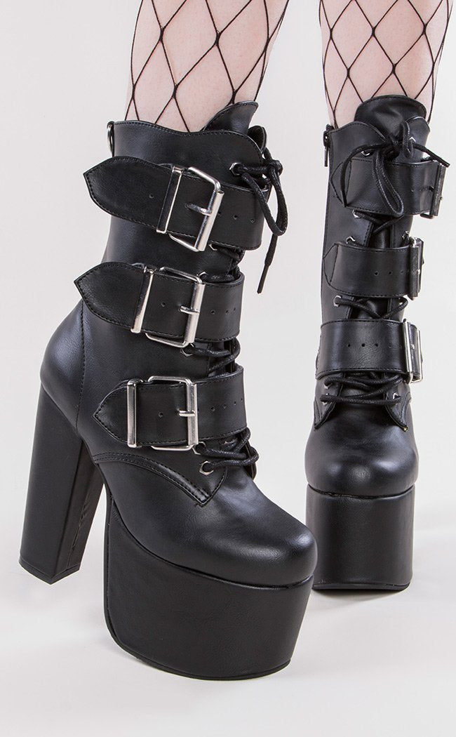 TORMENT-703 Black Boots-Demonia-Tragic Beautiful