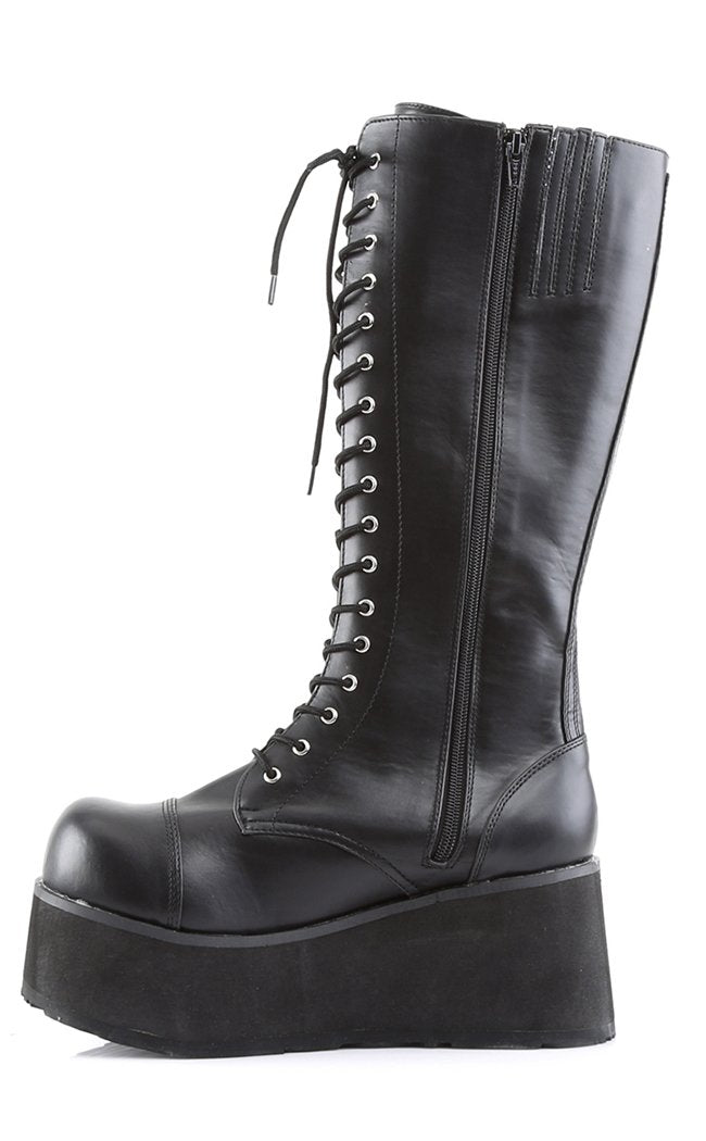 TRASHVILLE-502 Black Vegan Leather Boots-Demonia-Tragic Beautiful