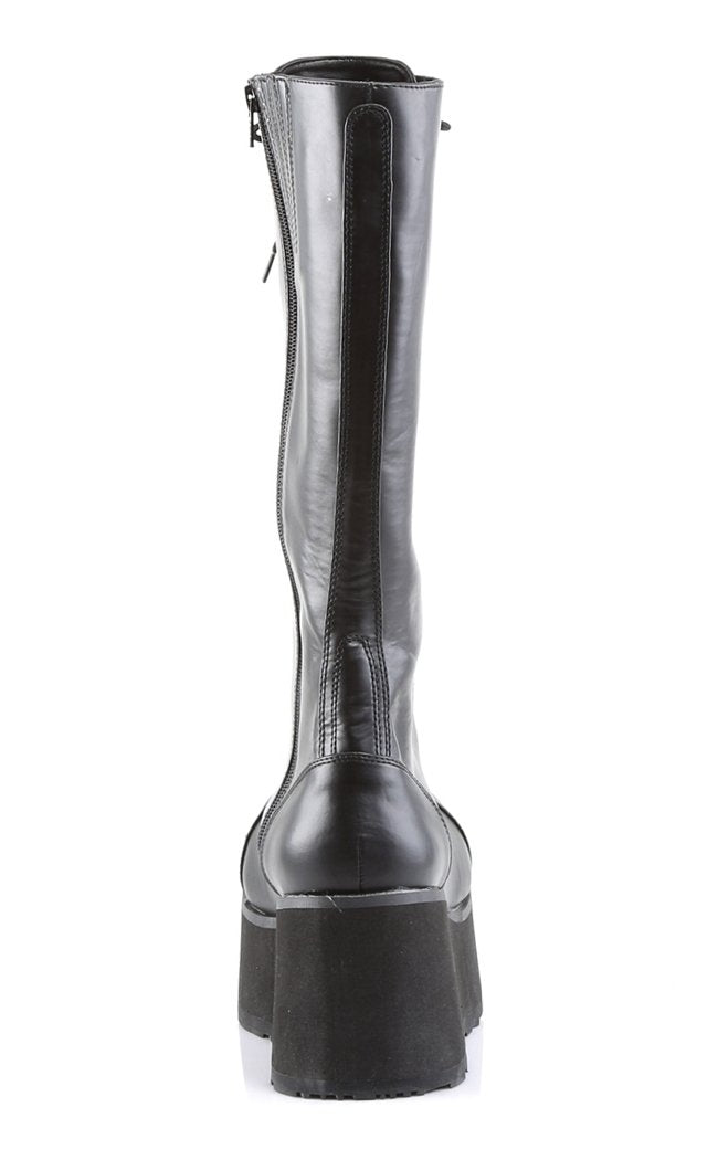 TRASHVILLE-502 Black Vegan Leather Boots-Demonia-Tragic Beautiful