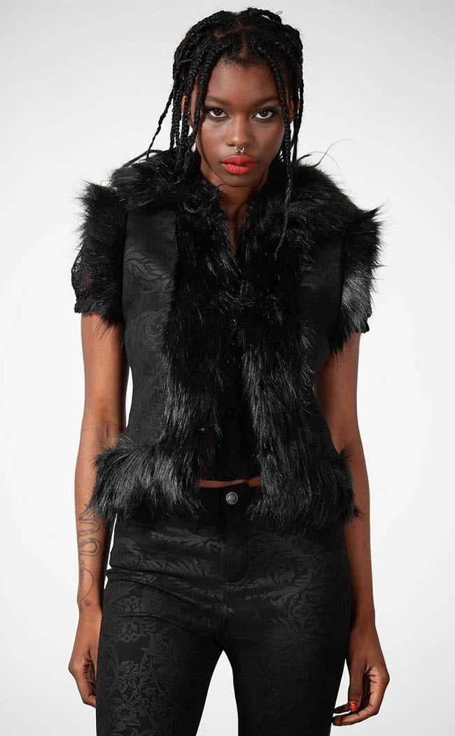 Terradalia Faux Fur Gilet-Killstar-Tragic Beautiful