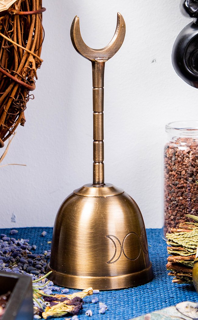 Triple Moon Altar Bell | Brass-TB-Tragic Beautiful