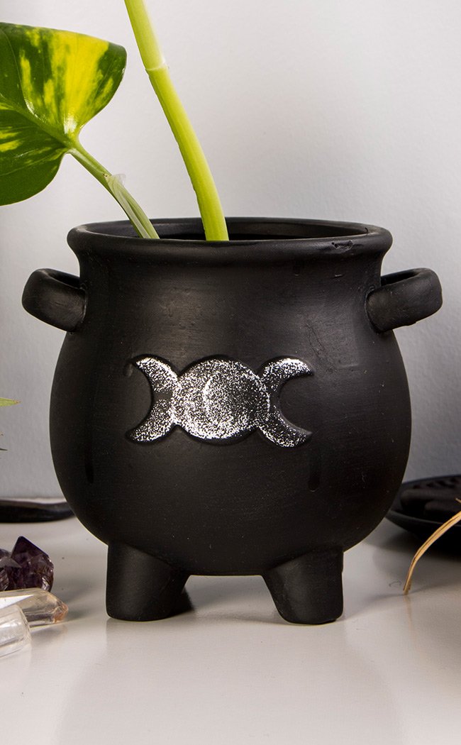Triple Moon Cauldron Plant Pot