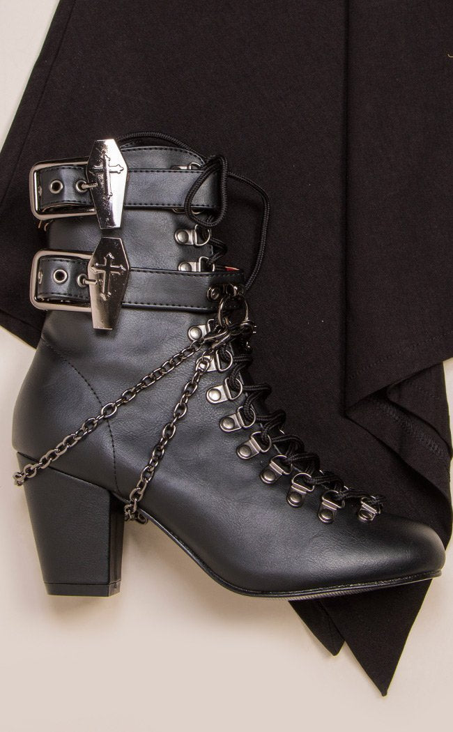 VIVIKA-128 Black Vegan Ankle Boots-Demonia-Tragic Beautiful