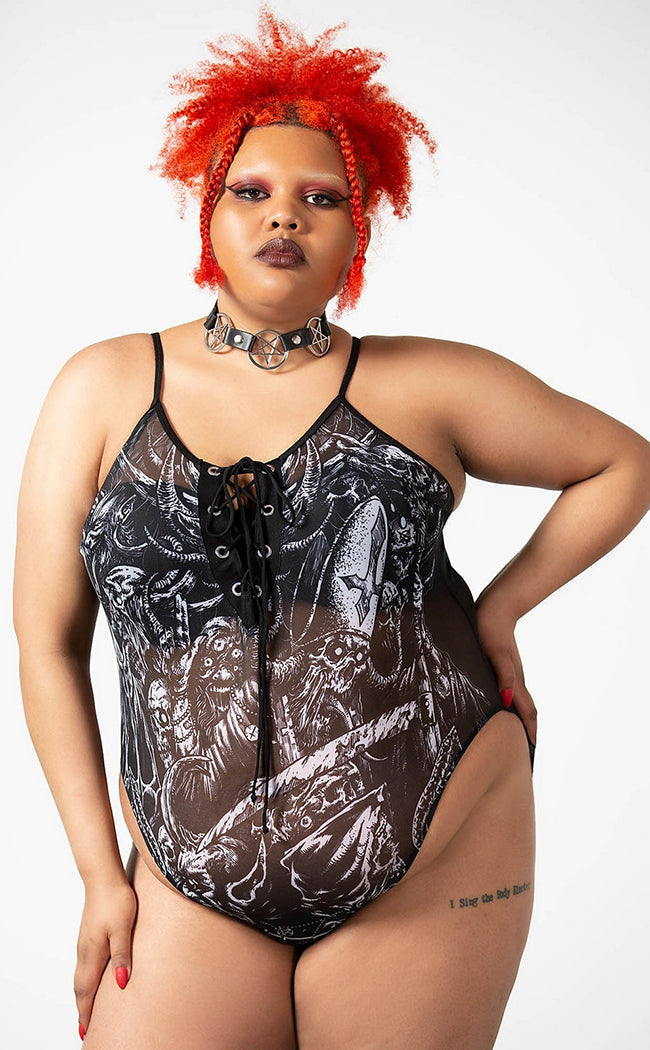Violenta Lace-Up Bodysuit-Killstar-Tragic Beautiful