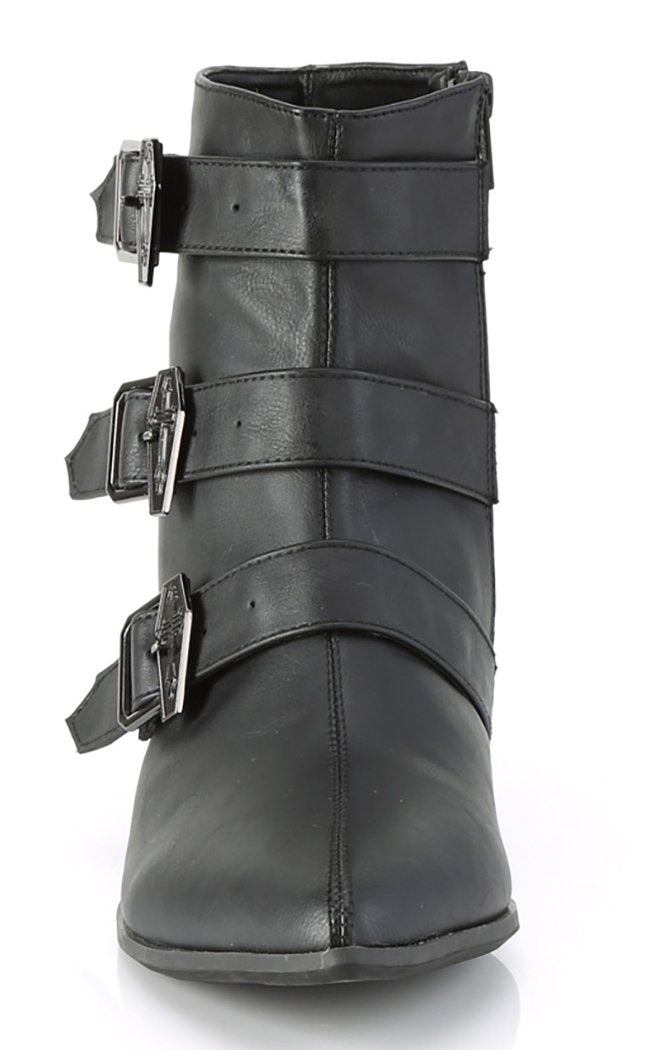 WARLOCK-50-C Black Vegan Winklepicker Coffin Boots-Demonia-Tragic Beautiful