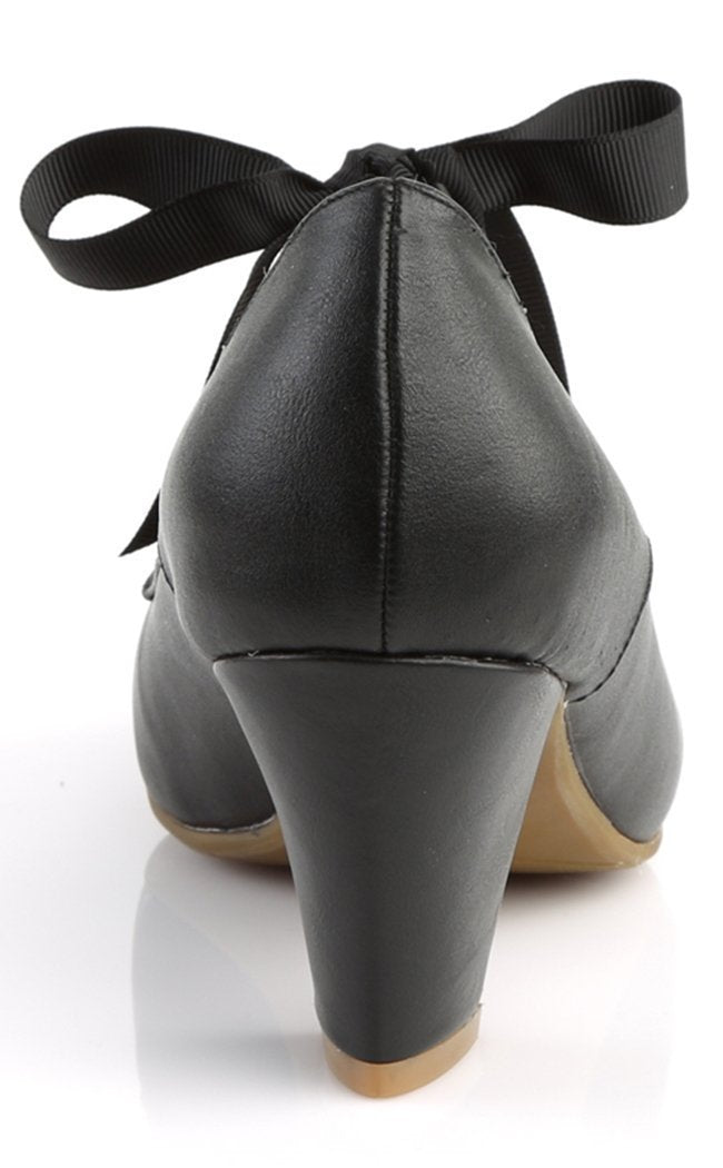 WIGGLE-32 Blk Faux Leather Heels-Pin Up Couture-Tragic Beautiful