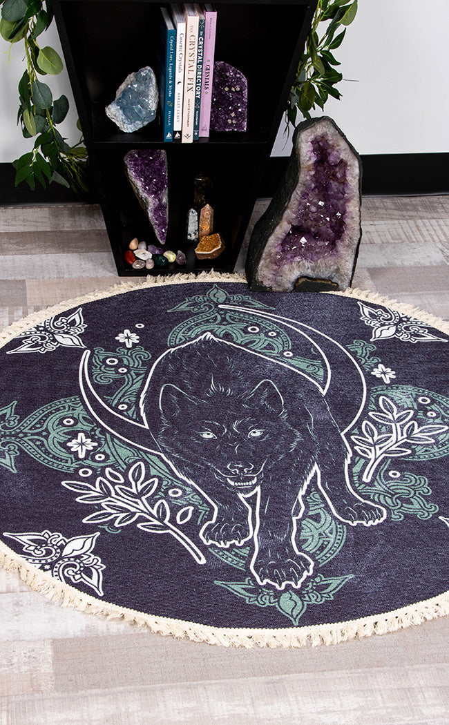 Wolfsbane Fringed Rug Gothic & Witchy Homewares Decor Australia