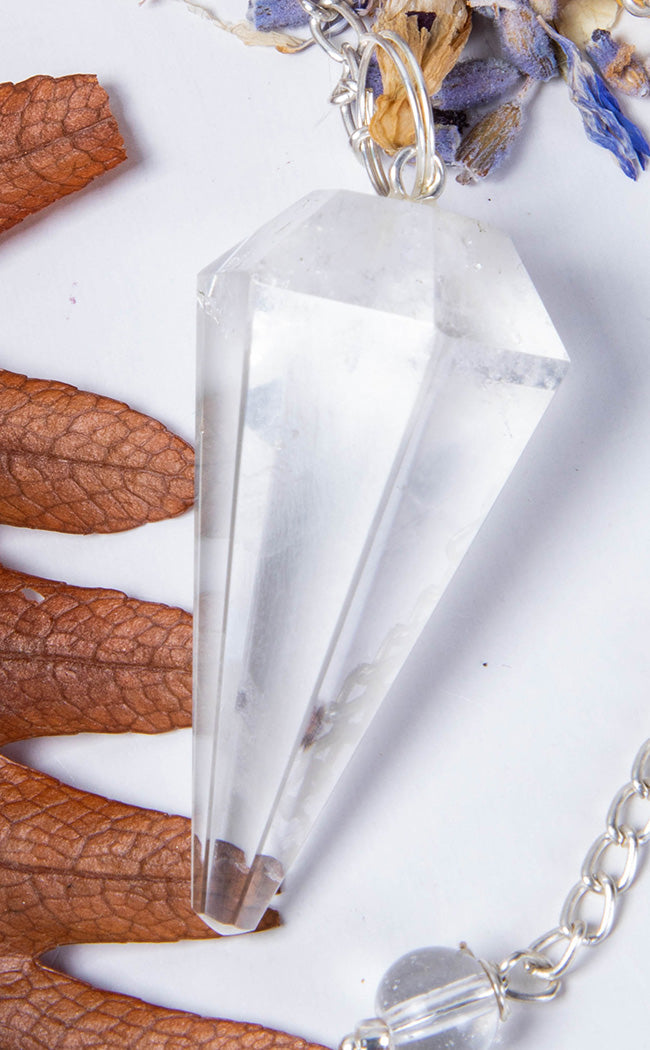 Faceted Pendulum | Clear Quartz-Crystals-Tragic Beautiful