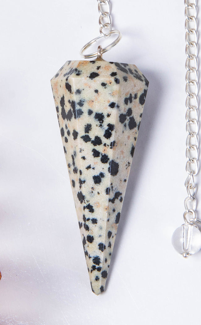 Faceted Pendulum | Dalmatian Jasper-Crystals-Tragic Beautiful