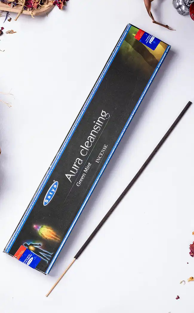 Satya Aura Cleansing Incense | Green Mint-Incense-Tragic Beautiful
