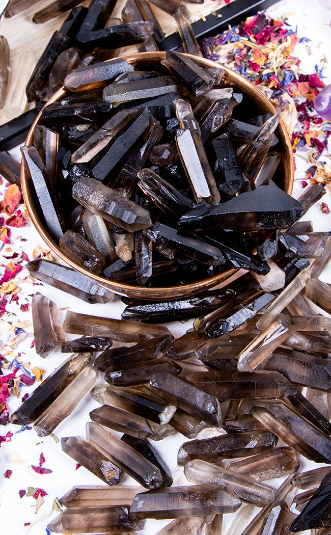 Smoky Quartz Crystal Points Minis x 5-Crystals-Tragic Beautiful