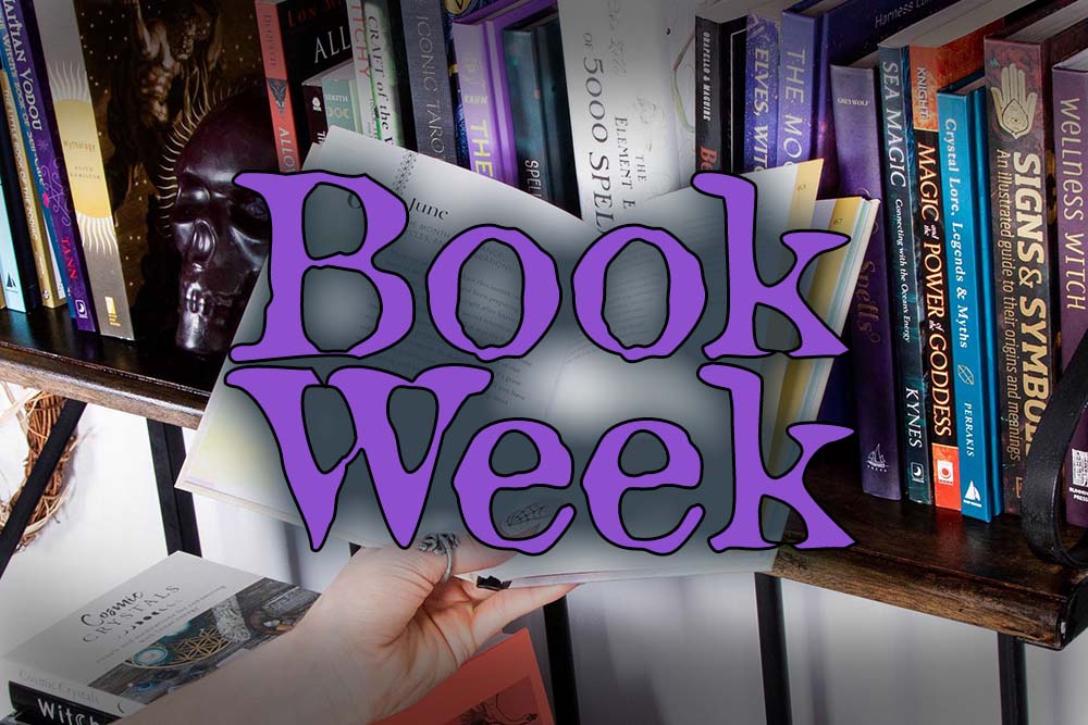 Blog header for Book Week 2022 with the theme of Dreaming With Eyes Open including witchcraft book recommendations as voted by Tragic Beautiful customers