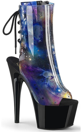ADORE-1018C-COSMOS Blue-Purple Ankle Galaxy Boots-Pleaser-Tragic Beautiful