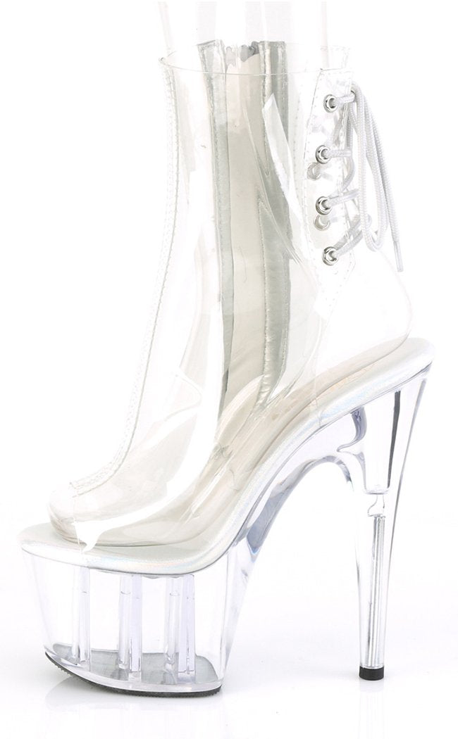 ADORE-1018C Clear/ Clear Ankle Boots-Pleaser-Tragic Beautiful