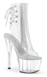 ADORE-1018C Clear/ Clear Ankle Boots-Pleaser-Tragic Beautiful