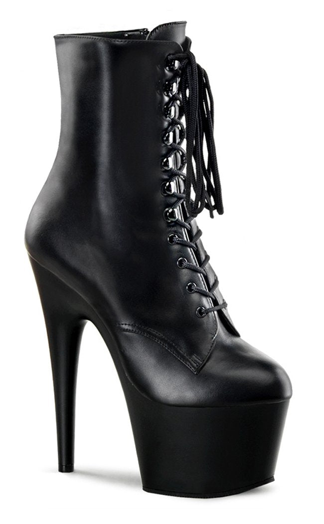 ADORE-1020 Blk Leather/Blk Ankle Boots-Pleaser-Tragic Beautiful