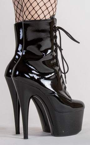 ADORE-1020 Black Patent Ankle Boots-Pleaser-Tragic Beautiful