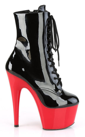 ADORE-1020 Black/Red Patent Ankle Boots-Pleaser-Tragic Beautiful