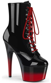 ADORE-1020BR-H Black/Red Patent Ombre Boots-Pleaser-Tragic Beautiful