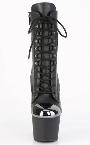 ADORE-1020ESC Black Steel Capped Ankle Boots