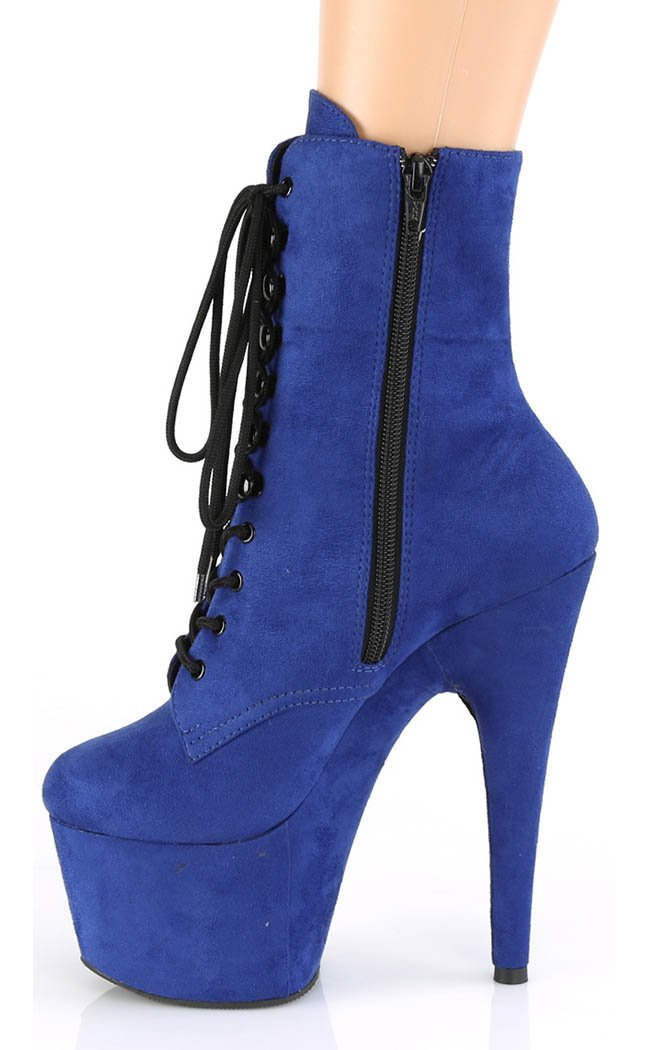 ADORE-1020FS Royal Blue Faux Suede Ankle Boots-Pleaser-Tragic Beautiful