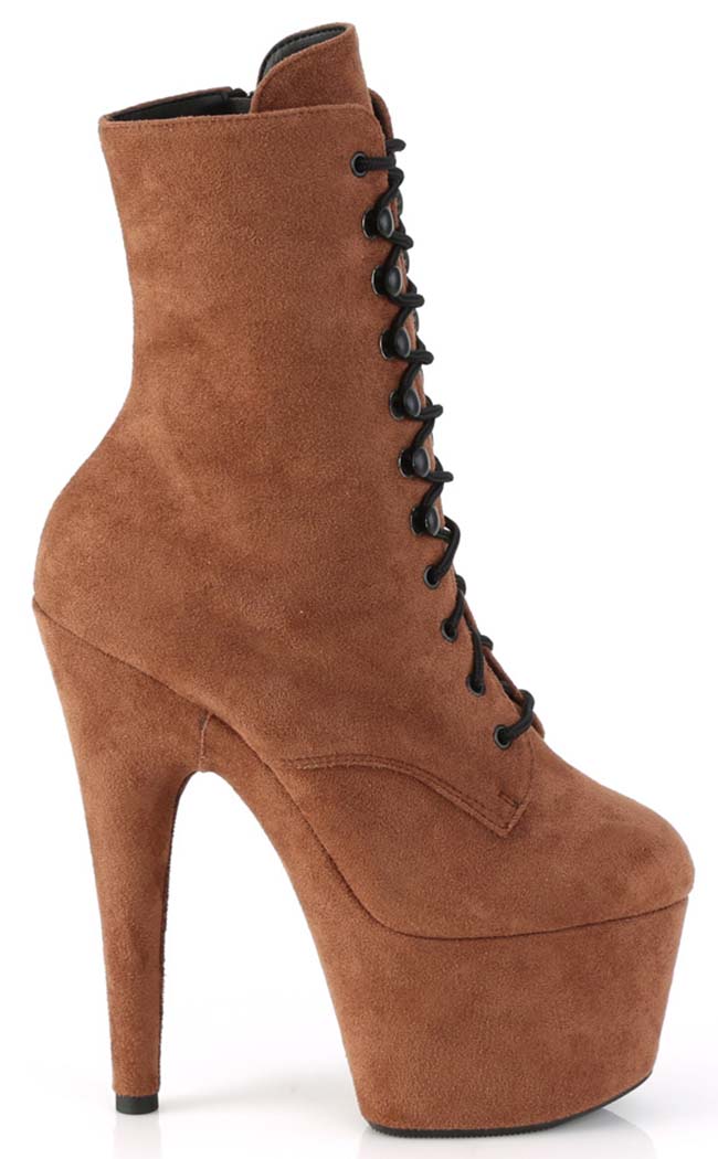 ADORE-1020FS Camel Faux Suede Ankle Boots-Pleaser-Tragic Beautiful