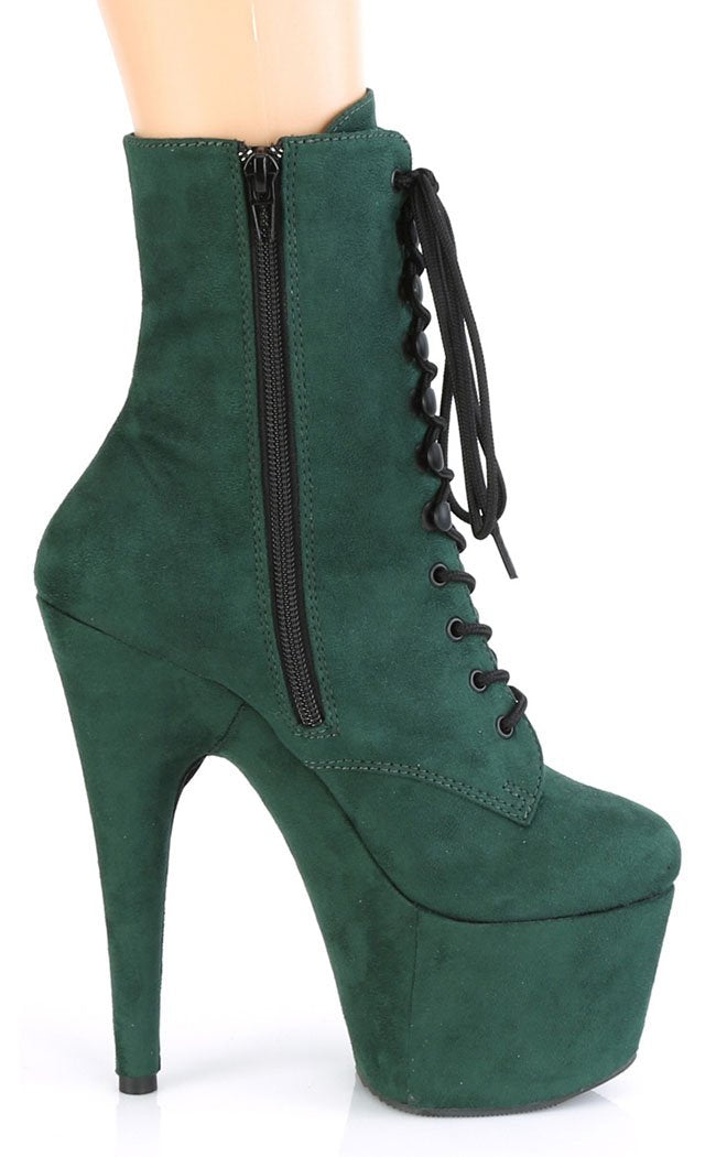ADORE-1020FS Emerald Green Faux Suede Ankle Boots-Pleaser-Tragic Beautiful