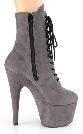 ADORE-1020FS Grey Faux Suede Ankle Boots-Pleaser-Tragic Beautiful